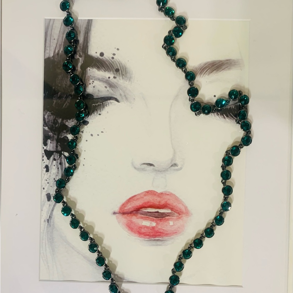 Vintage Givenchy Emerald Swarovski Crystal Necklace